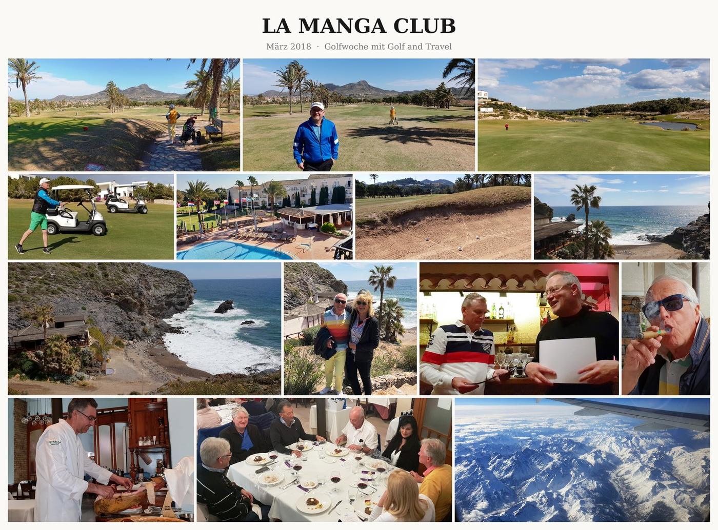 Fotocollage La Manga Club Golfwoche März 2018